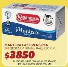 Supermercados Vea La serenísima - manteca clásica oferta