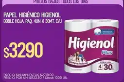Supermercados Vea Higienol - papel higiénico doble hoja oferta