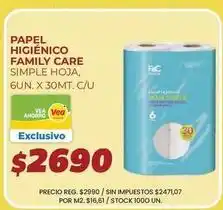 Supermercados Vea Papel higiénico simple hoja oferta