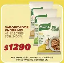 Supermercados Vea Knorr - saborizador mix vs. sabores oferta