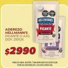 Supermercados Vea Hellmann's - aderezo picante o ajo oferta
