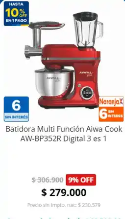 Casa del Audio Aiwa batidora multi funcion cook oferta