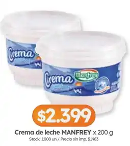 Cordiez Manfrey crema de leche oferta