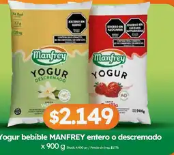 Cordiez Manfrey yogur entero o descremado oferta