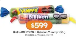 Cordiez Billiken rollos o gelatina yummy oferta