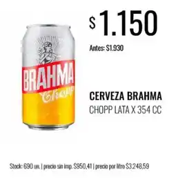 Supermercados Tadicor Brahma cerveza chopp oferta