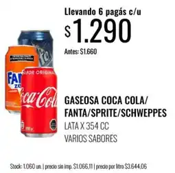 Supermercados Tadicor Coca cola gaseosa fanta sprite schweppes oferta