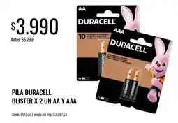 Supermercados Tadicor Duracell pila blister x 2 un aa y aaa oferta