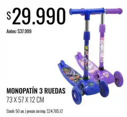 Supermercados Tadicor Monopatín 3 ruedas oferta