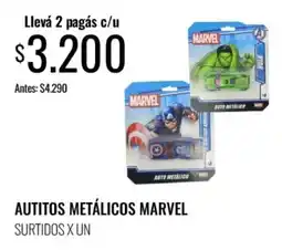 Supermercados Tadicor Marvel autitos metálicos oferta