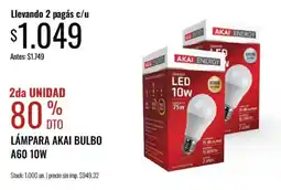 Supermercados Tadicor Akai lampara led bulbo a60 10w oferta
