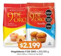 Cordiez 9 de oro madalenas vainilla oferta