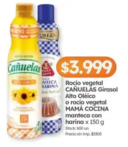 Cordiez Cañuelas rocío vegetal girasol alto oléico o rocío vegetal mamá cocina manteca con harina oferta