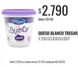 Supermercados Tadicor Tregar queso blanco clásico oferta