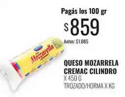 Supermercados Tadicor Cremac queso mozzarella oferta