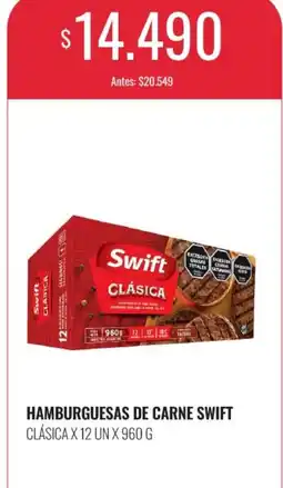 Supermercados Tadicor Swift hamburguesas de carne clásica oferta
