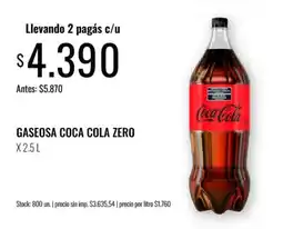 Supermercados Tadicor Coca cola gaseosa coca cola zero oferta