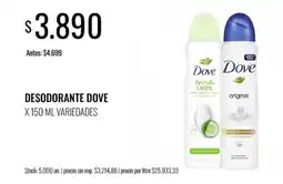 Supermercados Tadicor Dove desodorante oferta