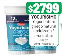 Almacor Yogurísimo yogur entero griego natural endulzado / s-endulzar oferta
