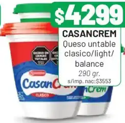 Almacor Casancrem queso untable clasico/light/balance oferta