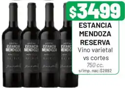 Almacor Estancia mendoza reserva oferta