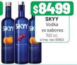 Almacor Skyy vodka vs sabores oferta