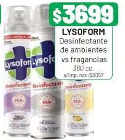 Almacor Lysoform desinfectante de ambientes vs fragancias oferta