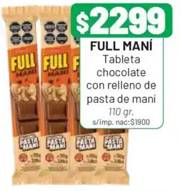 Almacor Full maní tableta chocolate con relleno de pasta de maní oferta