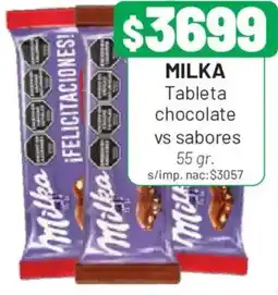 Almacor Milka tableta chocolate vs sabores oferta