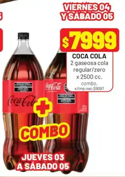 Almacor Coca cola 2 gaseosa cola regular/zero oferta