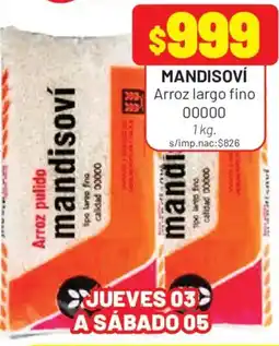 Almacor Mandisoví arroz largo fino oferta