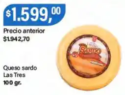 Supermercados Damesco Las tres queso sardo oferta
