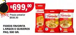 Supermercados Damesco Favorita fideos largos o guiseros oferta