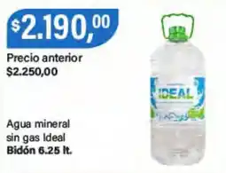 Supermercados Damesco Ideal agua mineral sin gas oferta
