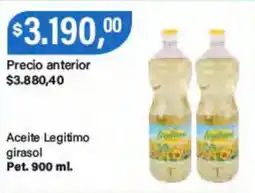 Supermercados Damesco Legitimo aceite girasol oferta
