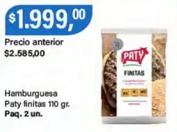 Supermercados Damesco Paty hamburguesa finitas oferta