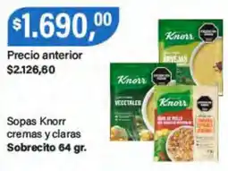 Supermercados Damesco Knorr sopas cremas y claras oferta