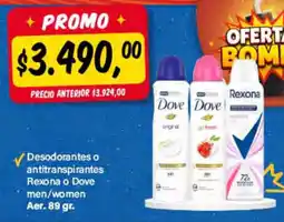 Supermercados Damesco Dove desodorantes o antitranspirantes oferta