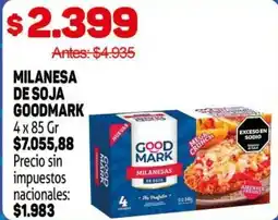 Makro Good mark milanesa de soja oferta