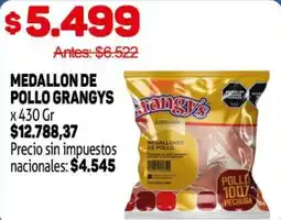 Makro Grangys medallon de pollo oferta