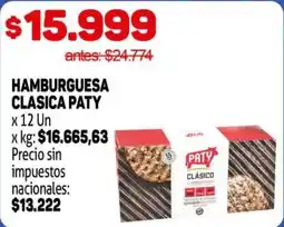 Makro Paty hamburguesa clasica oferta