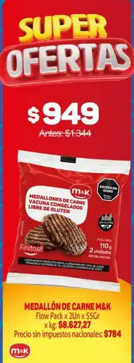 Makro M&K medallones de carne vacuna congelados oferta