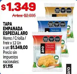 Makro Aro tapa empanada especial oferta
