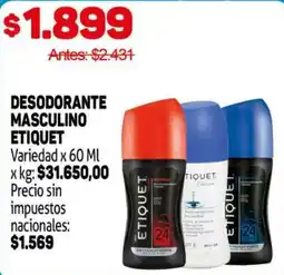 Makro Etiquet desodorante masculino oferta