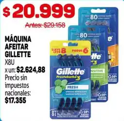 Makro Gillette maquina afeitar x8u oferta