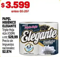 Makro Elegante papel higiénico triple hoja oferta