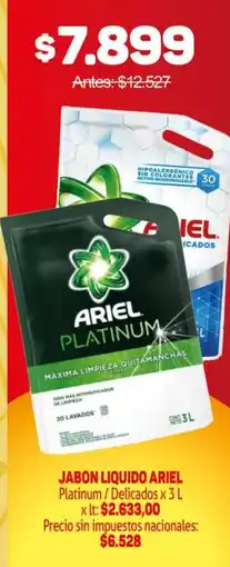 Makro Ariel jabon liquido platinum delicados oferta