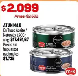 Makro M&K atun en trozos aceite / natural oferta