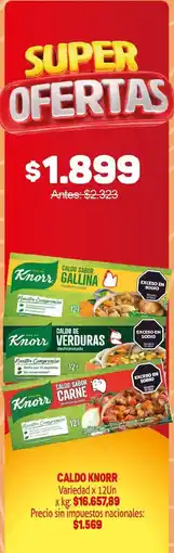 Makro Knorr caldo sabor gallina caldo de verduras caldo sabor carne oferta