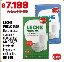 Makro M&K leche en polvo descremada instantánea oferta